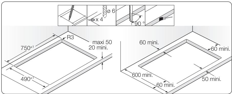 SAMSUNG NZ84F7NC6AB - INSTALLATION DE L'APPAREIL SUR LE PLAN DE TRAVAIL - 6