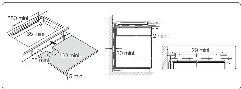 SAMSUNG NZ84F7NC6AB - INSTALLATION DE L'APPAREIL SUR LE PLAN DE TRAVAIL - 8