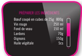 MOULINEX CEZ001 - MENU recettes : - 15