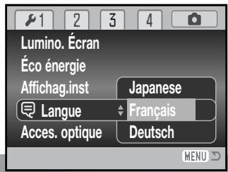 KONICA DIMAGE Z6 - Réglage de la langue des menus - 4