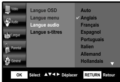 SHERWOOD BDP 6003 - Réglage des options Langue - 5