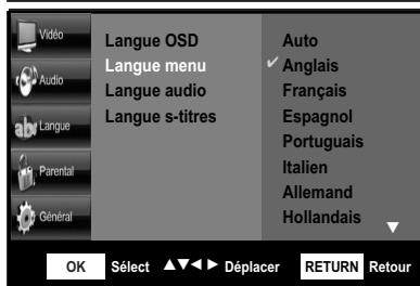 SHERWOOD BDP 6003 - Réglage des options Langue - 4