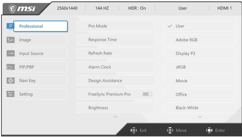 MSI PS3521URV - Configuration OSD via Touche Navi - 1