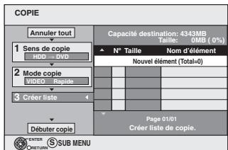 PANASONIC DMR-EH60 - Définissez les titres et listes de lecture à copier. - 1