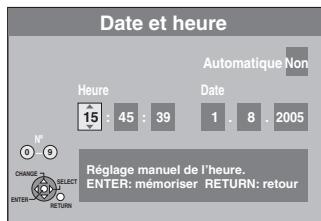 PANASONIC DMR-EH60 - Appuyez sur [, ] pour sélectionner "oui" pour l'option "automatique" puis appuyez sur [ENTER]. - 1