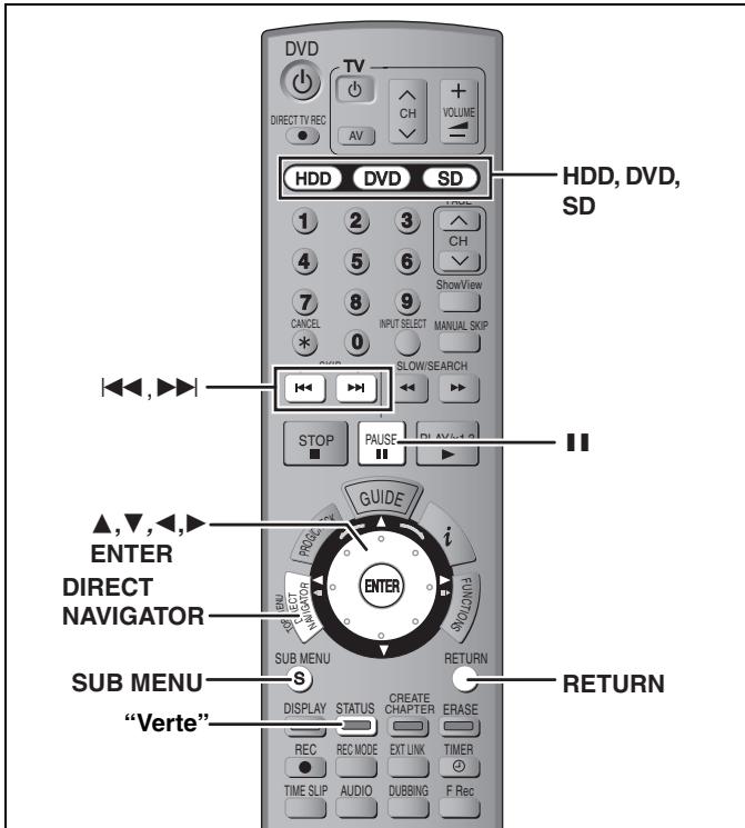 PANASONIC DMR-EH60 - Opérations sur les chapitres - 1