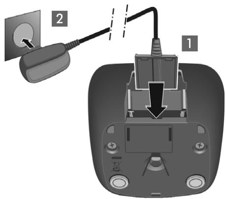 GIGASET AS415A - Raccordement du chargeur (s'il est fourni) - 1