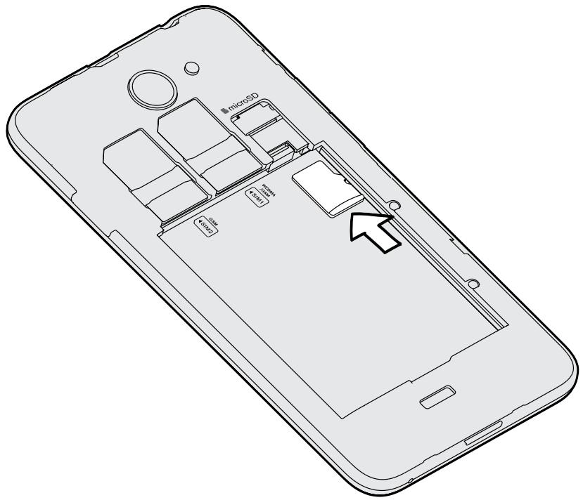 HTC DESIRE 516 DUAL WH - Installer la carte mémoire - 1