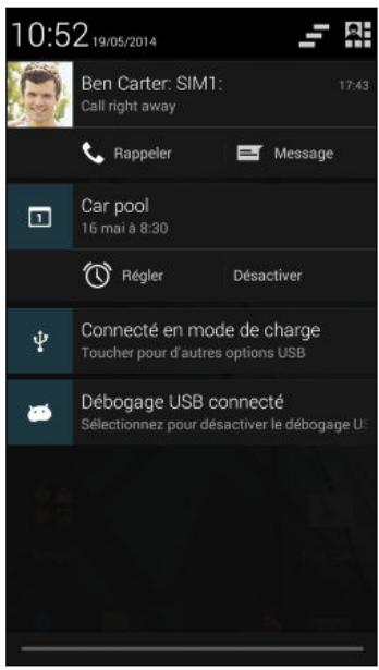 HTC DESIRE 516 DUAL WH - Panneau notifications - 2