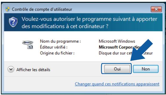 Contrôle de compte d'utilisateur Voulez-vous autoriser le programme suivant à apporter des modifications à cet ordinateur ? Nom du programme : Microsoft Windows Éditeur vérifié : Microsoft Corporation Origine du fichier : Disque dur sur cet ordinateur Afficher les détails Oui Non Changer quand ces notifications apparaissent