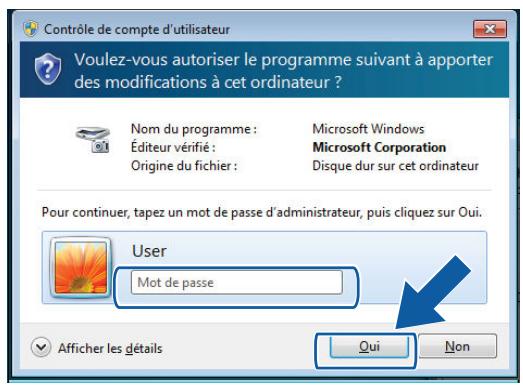 Contrôle de compte d'utilisateur Voulez-vous autoriser le programme suivant à apporter des modifications à cet ordinateur ? Nom du programme : Microsoft Windows Éditeur vérifié : Microsoft Corporation Origine du fichier : Disque dur sur cet ordinateur Pour continuer, tapez un mot de passe d'administrateur, puis cliquez sur Oui. User Mot de passe Afficher les détails Oui Non