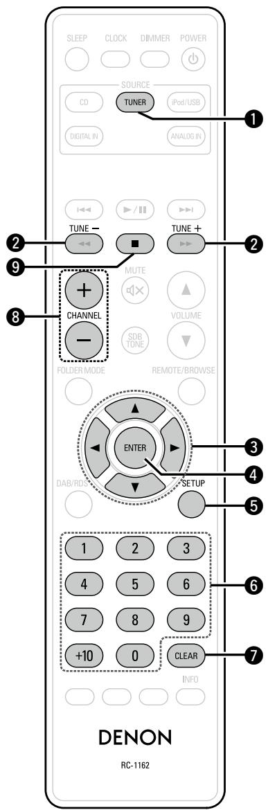 DENON D-M39 SPBK SILVER - □ Touches utilisables avec le tuner - 1