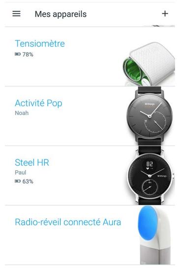 WITHINGS NOIR - Modification de l'ordre d'affichage des écrans - 1