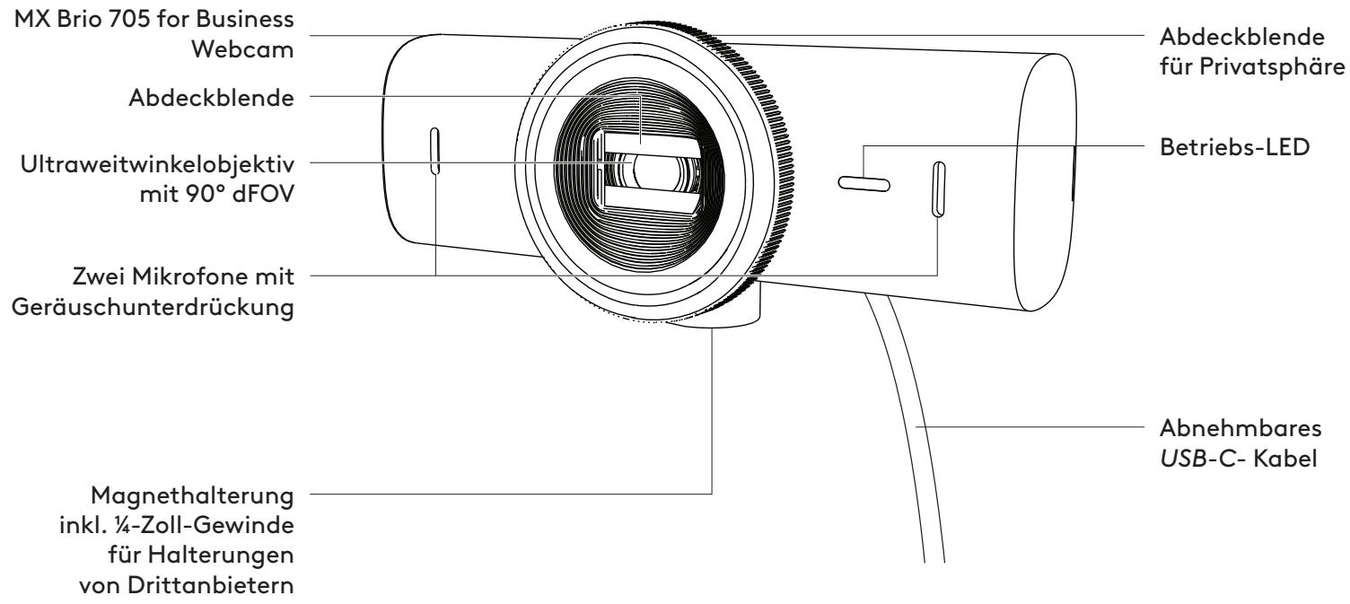 LOGITECH MX Brio - MX BRIO 705 FOR BUSINESS VORDERANSICHT MIT FUNKTIONSANZEIGEN - 1