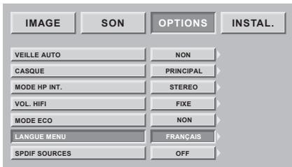 SAGEM HD-D45HG4T - Choix de la langue MENU - 1