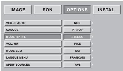 SAGEM HD-D45HG4T - Réglage du mode des haut-parleurs - 1