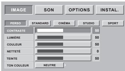 SAGEM HD-D45HG4T - REGLAGES IMAGE PERSONNELS - 1
