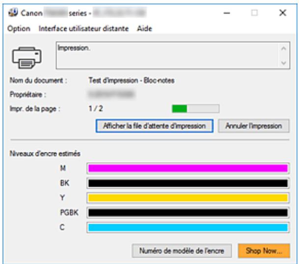 CANON TS6350A - Lancement de l'écran d'état canon IJ - 2