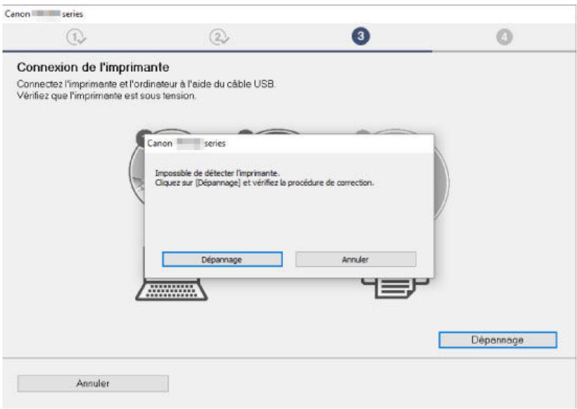 CANON TS6350A - Si vous ne pouvez pas aller au-delà de l'écran connexion de l'imprimante : - 1