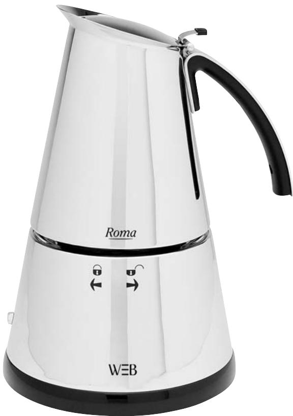 WHITE & BROWN FA 822 ROMA CHROME - Cafetière électrique à pression moka coffee maker - 1