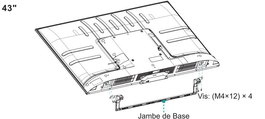 HISENSE LCD 39 A44 POUCES45AE7200F - Installation du support - 1