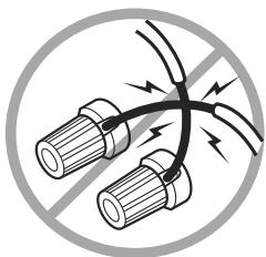 ONKYO A-9377B - Précautions lors de la connexion des enceintes - 1