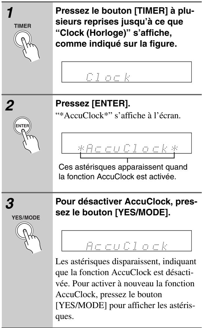 ONKYO CS525S - Désactiver la fonction 'accuclock - 2