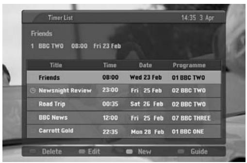 LG-GOLDSTAR 42PC35 - Signification des touches en mode Liste horloge - 1