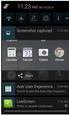 ACER LIQUID Z200 DUO BLEU - Zone de notification et statut - 2