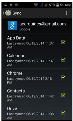 ACER LIQUID Z200 DUO BLEU - Synchronisation - 1