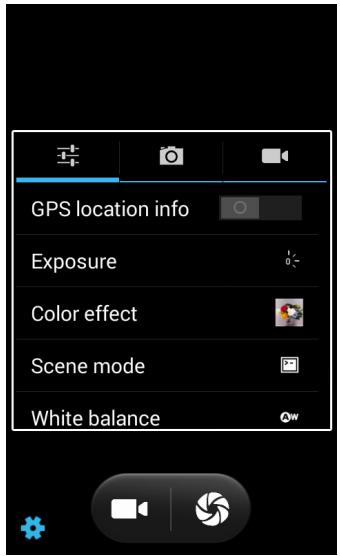ACER LIQUID Z200 DUO BLEU - Icônes et indicateurs de l'appareil photo/caméscope - 1