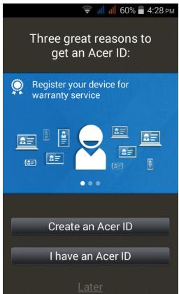 ACER LIQUID Z200 DUO BLEU - Créer un AcerCloud ID - 1