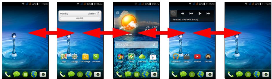 ACER LIQUID Z200 DUO BLEU - L'écran d'accueil étendu - 1