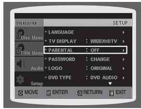 SAMSUNG HT-X810R - CONFIGURATION DU CONTROLE PARENTAL (NIVEAU DE CLASSEMENT) - 1