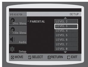 SAMSUNG HT-X810R - CONFIGURATION DU CONTROLE PARENTAL (NIVEAU DE CLASSEMENT) - 2
