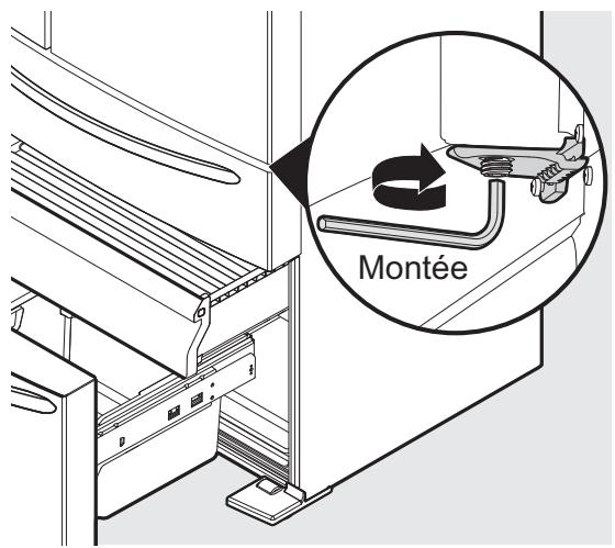 ELECTROLUX LLTOVA52U - Mise de niveau de l'appareil et réglage de la porte du réfrigérateur (si nécessaire) - 2