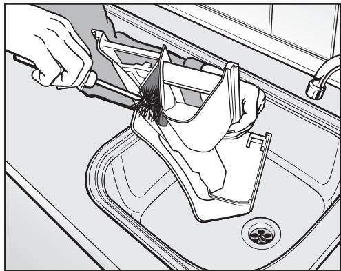 MIELE W1780 - Nettoyage du logement de la boîte à produits - 1