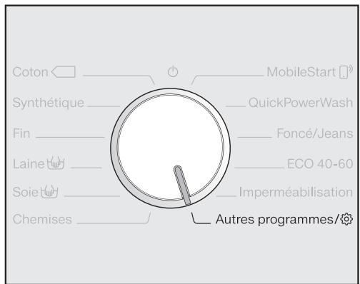 MIELE LAVE-LINGE-WCI860-WCS - Sélection d'un programme standard avec le sélecteur - 2