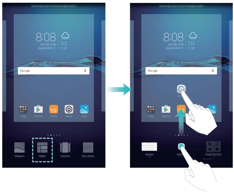 HUAWEI MEDIAPAD M3 LTE - Ajout de widgets à l'écran d'accueil - 1