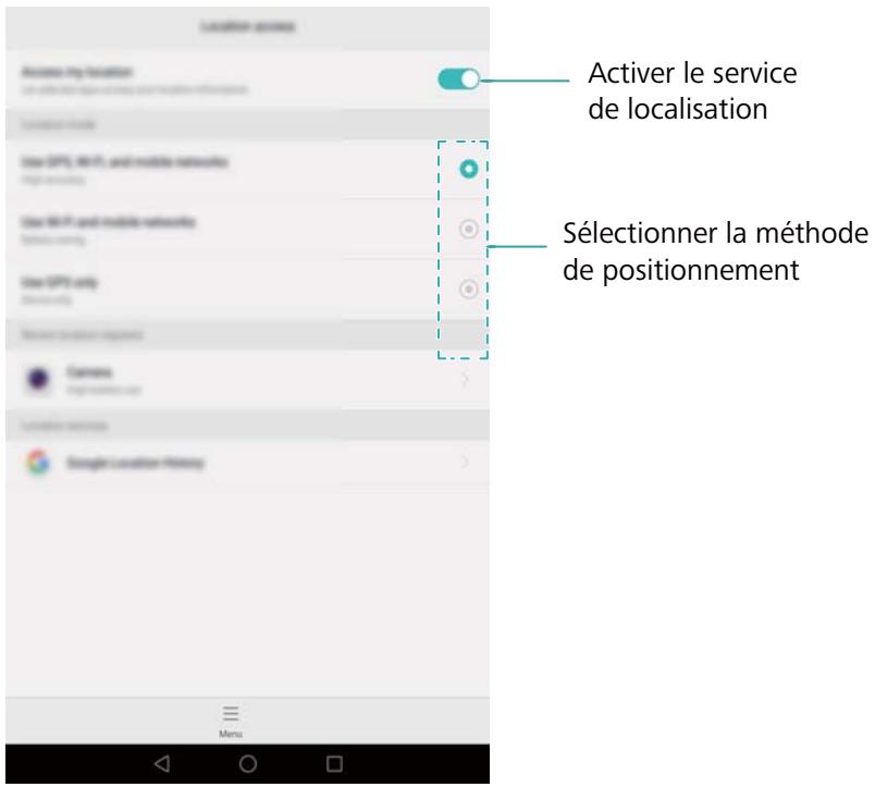 HUAWEI MEDIAPAD M3 LTE - Activer le service de localisation - 1