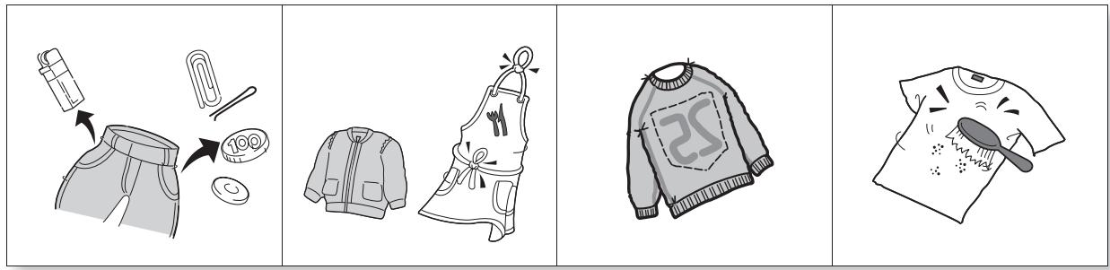 DAEWOO DWC-LCD1412S - Préparation du linge avant lavage - 1