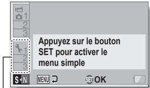 SANYO SH1 ROUGE - Pour accéder/quitter l'écran de menu du mode simple/normal - 2