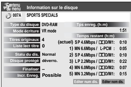 TOSHIBA DR-1 CHROME - Visualiser les informations d'un disque chargé - 1