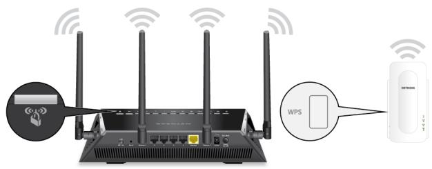 NETGEAR EAX15-100PES - Pour utiliser WPS pour connecter le repéteur à votre routeur WiFi : - 1