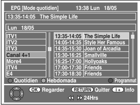 TOSHIBA RD-XV49DT - Pendant l'affichage d'un programme DVB, appuyez sur [GUIDE]. - 1