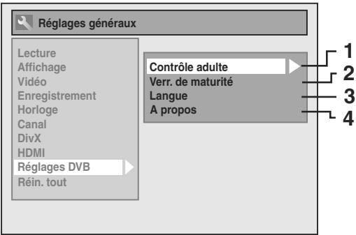 TOSHIBA RD-XV49DT - Réglages DVB - 1