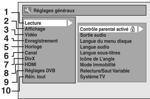 TOSHIBA RD-XV49DT - Réglages généraux - 1