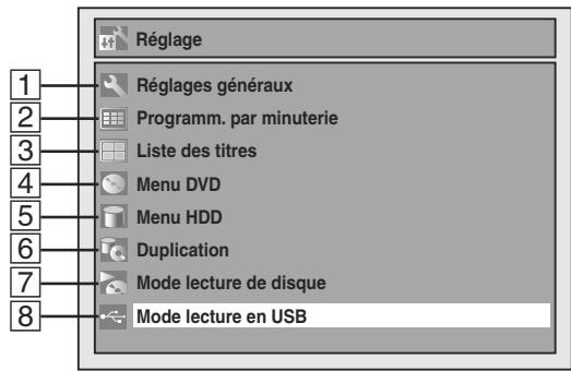 TOSHIBA RD-XV49DT - Menu principal - 1