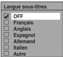 TOSHIBA RD-XV49DT - Langue sous-titres (par défaut: OFF) (DVD uniquement) - 1