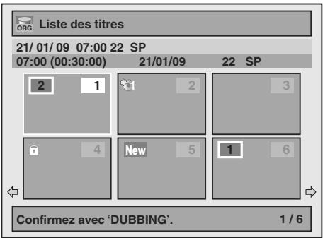 TOSHIBA RD-XV49DT - Répétez l'étape 5 jusqu'à ce que vous ayez enregistré tous les titres à repiquer, puis appuyez sur [dubbing] - 1